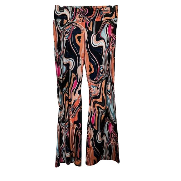NO BO BOHO FLARE WIDE LEG PALAZZO YOGA LEGGINGS, JUNIORS, L (11-13), MULTICOLORS - Picture 3 of 10